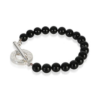 Tiffany & Co. Sterling Silver Onyx Bead Bracelet sv