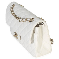 Chanel White Quilted Caviar Small Classic Double Flap Handbag Handbag 2