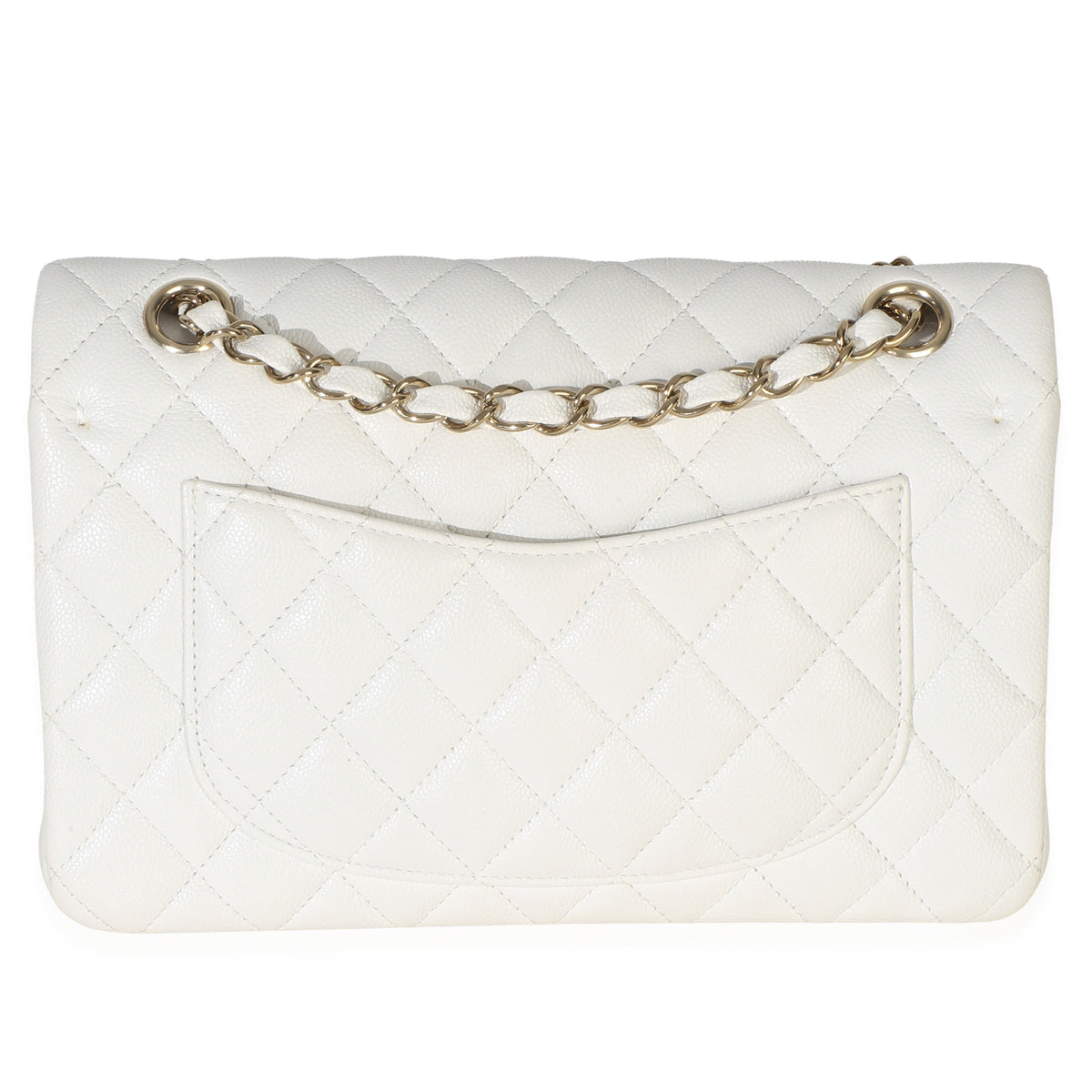 Chanel White Quilted Caviar Small Classic Double Flap Handbag Handbag 4