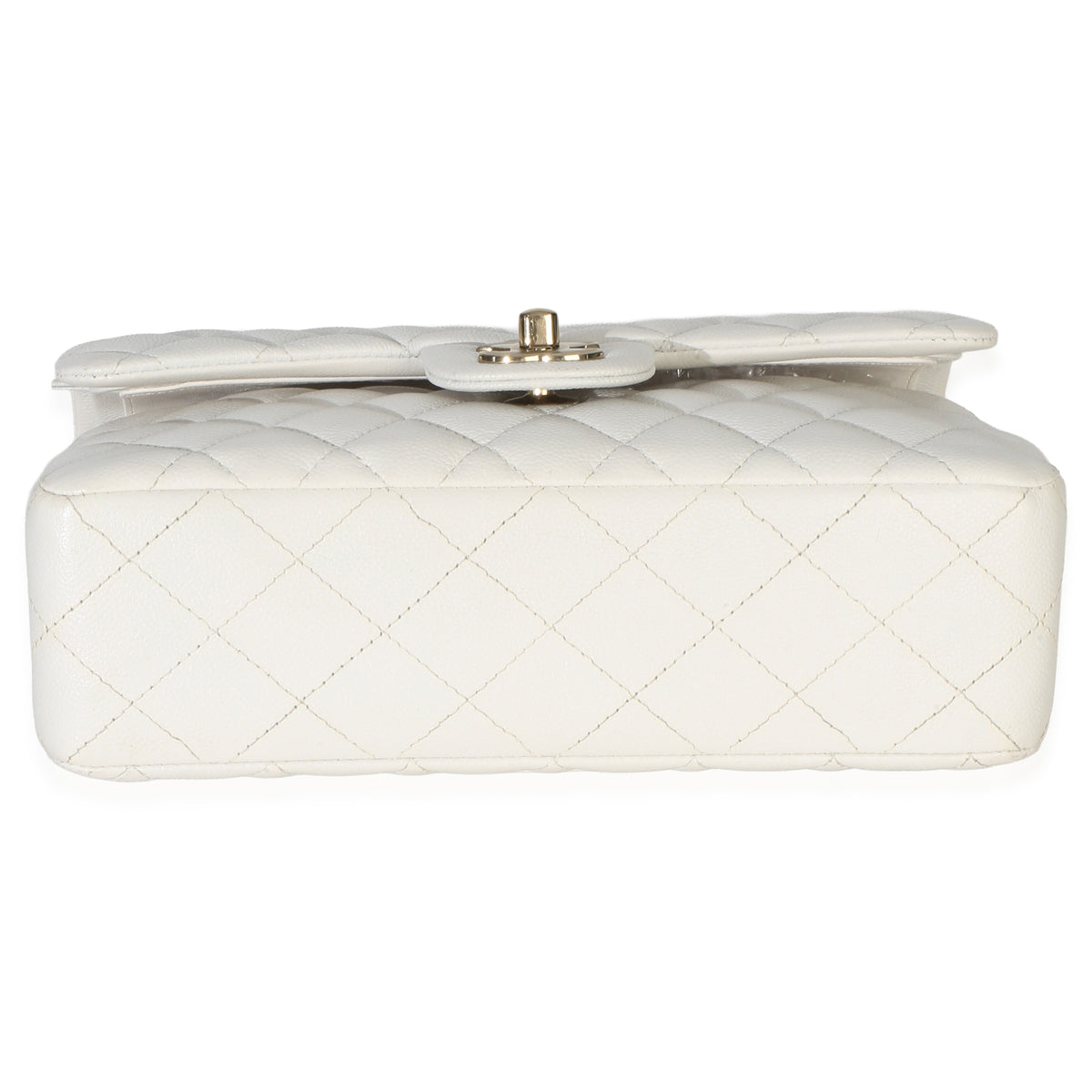 Chanel White Quilted Caviar Small Classic Double Flap Handbag Handbag 5