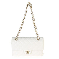 Chanel White Quilted Caviar Small Classic Double Flap Handbag Handbag 8