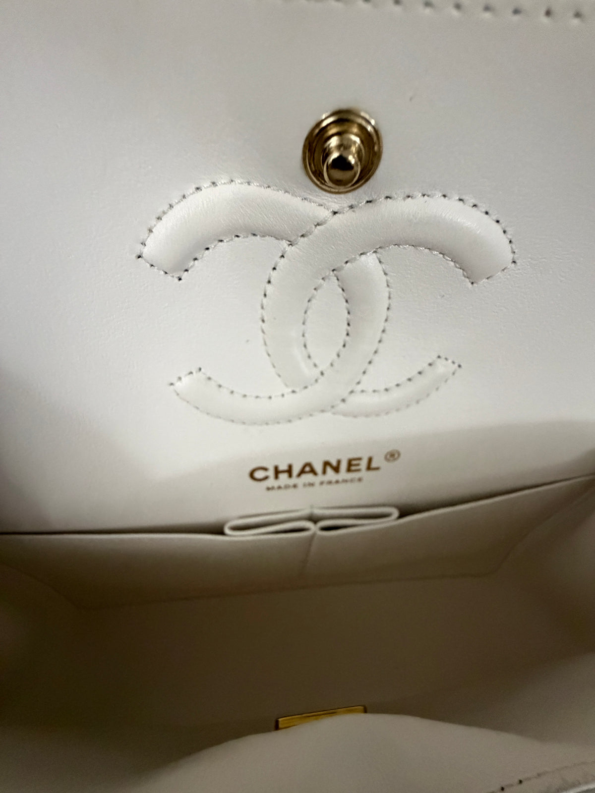 Chanel White Quilted Caviar Small Classic Double Flap Handbag Handbag ad4