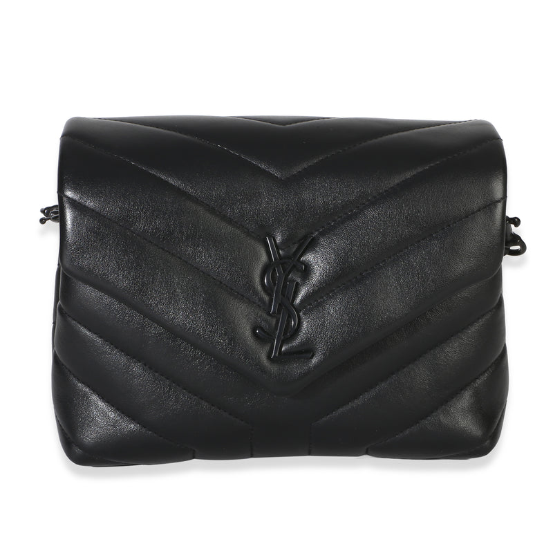 Saint Laurent Black Calfskin Y Quilted Monogram Monochrome Toy Loulou Bag Handbag id