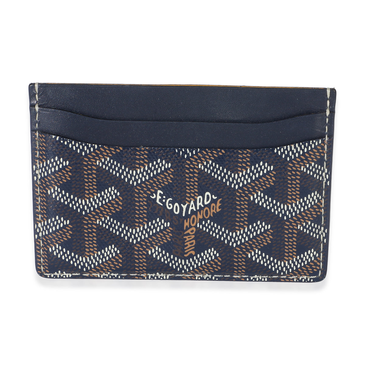 Goyard Navy ine Canvas Saint Suplice Card Holder Wallet id