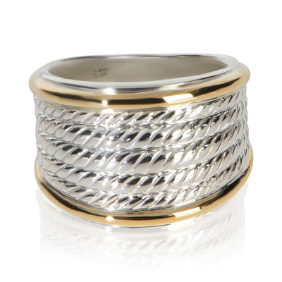 David Yurman Yellow Gold & Sterling Silver  5 Row Cable Band fv