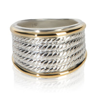 David Yurman Yellow Gold & Sterling Silver  5 Row Cable Band fv