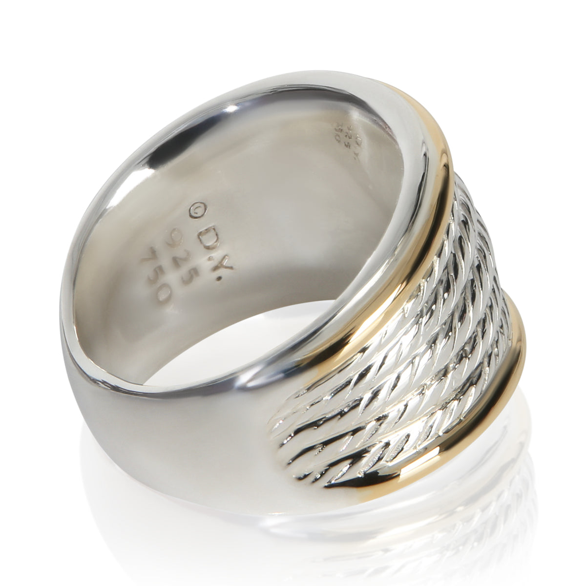 David Yurman Yellow Gold & Sterling Silver  5 Row Cable Band pv