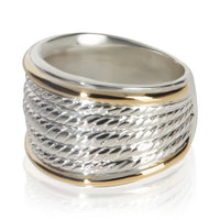 David Yurman Yellow Gold & Sterling Silver  5 Row Cable Band sv