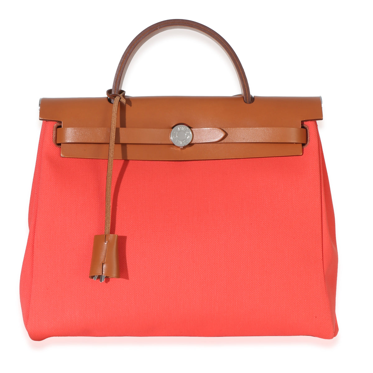 Hermès Rose Texas Fauve Toile Militaire Vache Hunter Herbag Zip Retourne 31 PHW Handbag id