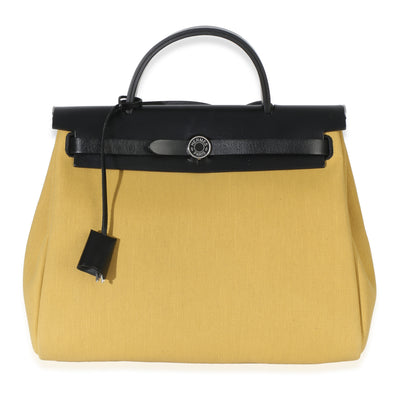 Hermès Ginger Black Toile Militaire Vache Hunter Herbag Zip Retourne 31 Laque PH Handbag id