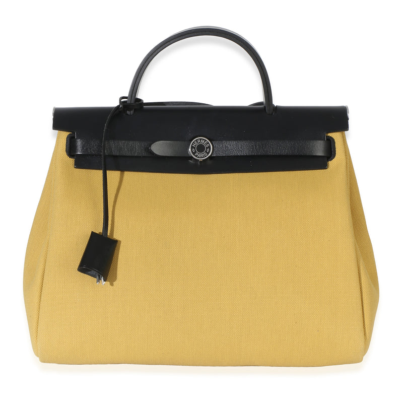 Hermès Ginger Black Toile Militaire Vache Hunter Herbag Zip Retourne 31 Laque PH Handbag id