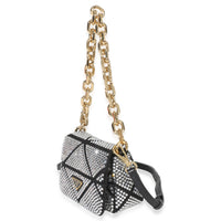 Prada Black Satin Crystal Mini Chain Shoulder Bag Handbag 2