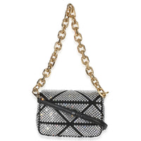 Prada Black Satin Crystal Mini Chain Shoulder Bag Handbag 4