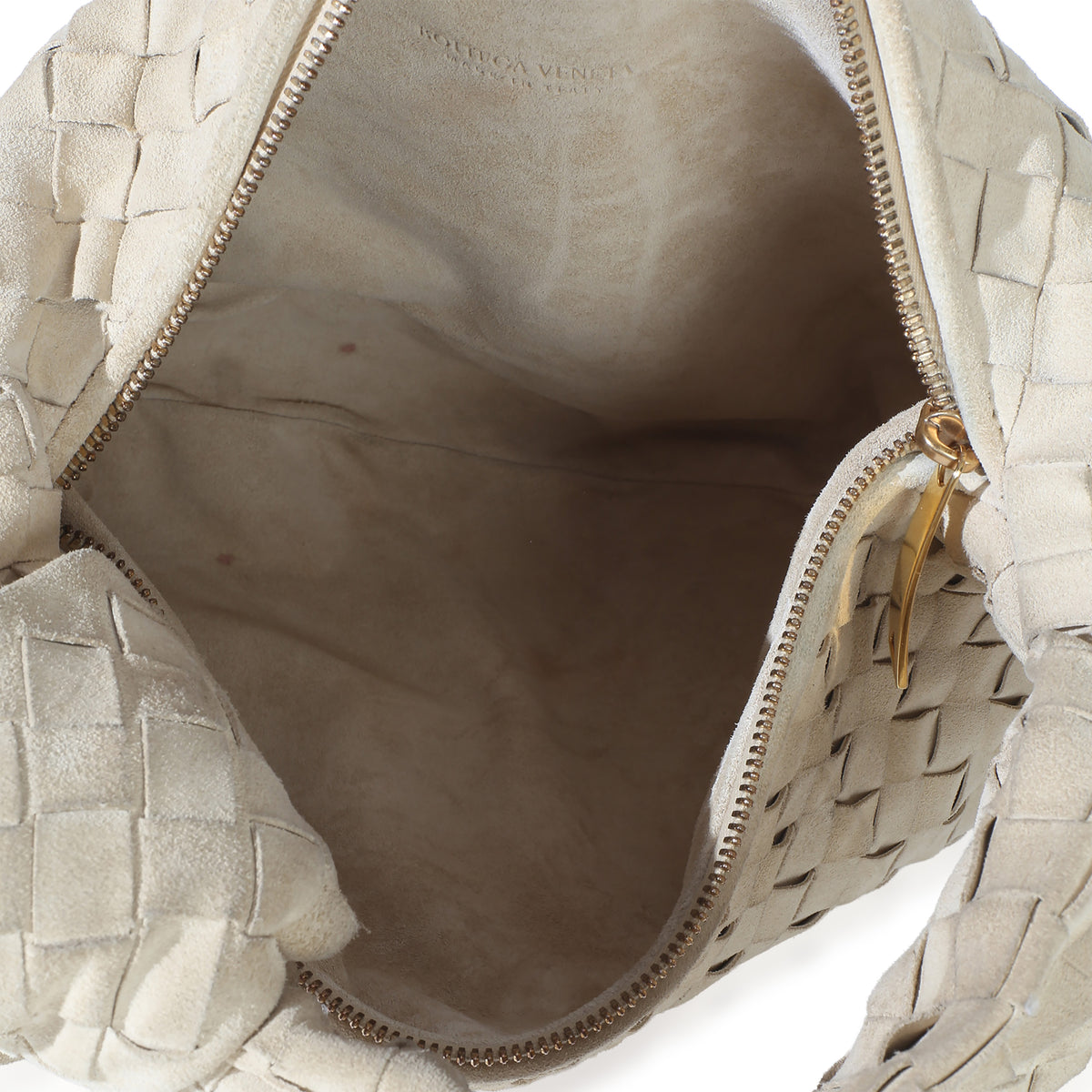 Bottega Veneta Beige Intrecciato Suede Teen Jodie Handbag 8