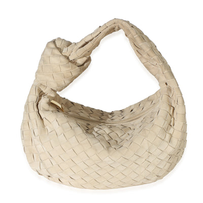 Bottega Veneta Beige Intrecciato Suede Teen Jodie Handbag fv