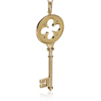 Tiffany & Co. Yellow Gold Diamond Quatrefoil Key Pendant pv
