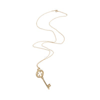 Tiffany & Co. Yellow Gold Diamond Quatrefoil Key Pendant bv