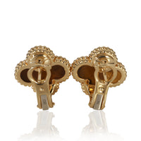 Van Cleef & Arpels Yellow Gold Tiger's Eye Vintage Alhambra Earrings pv