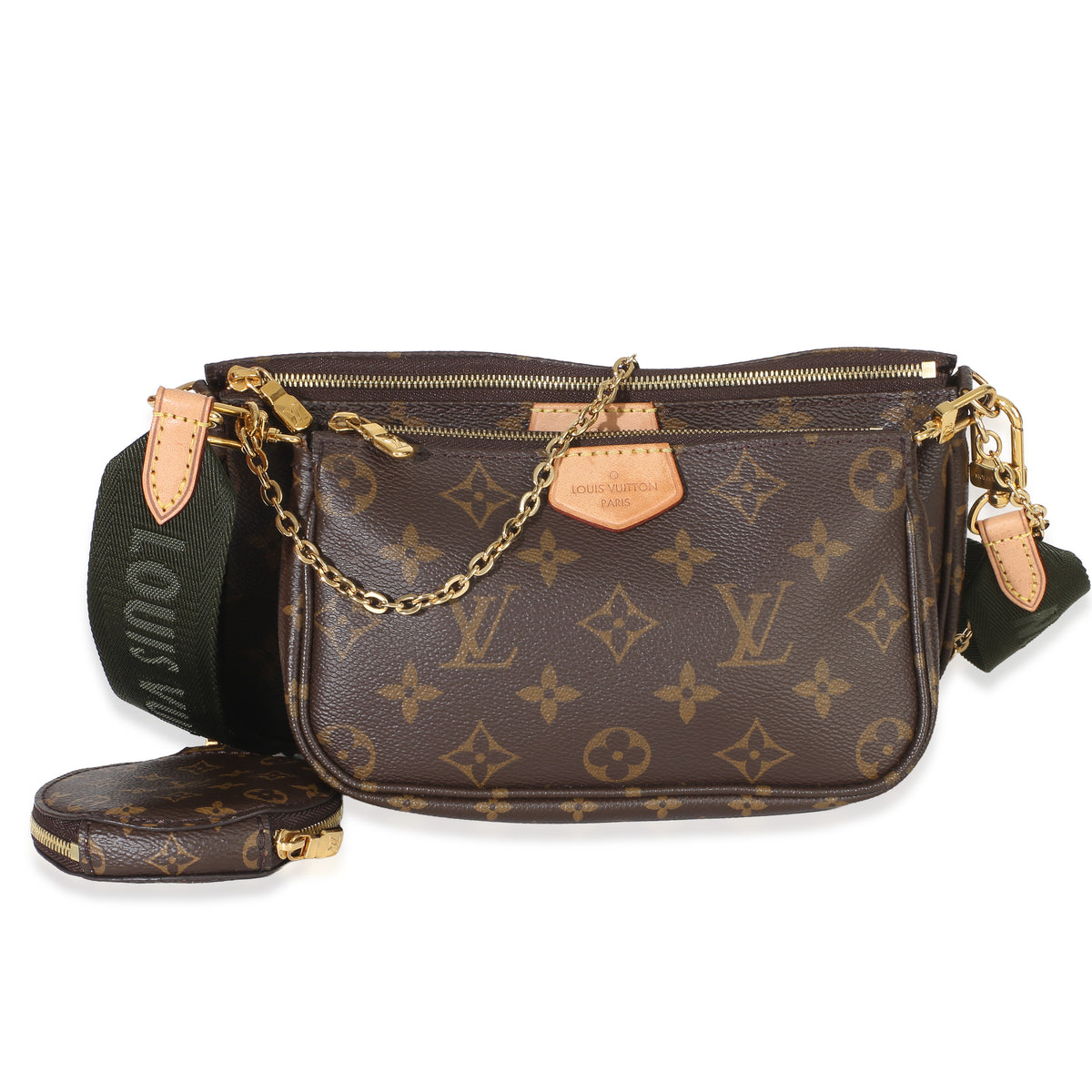 Louis Vuitton Khaki Monogram Canvas Multi Pochette Accessoires Handbag fv