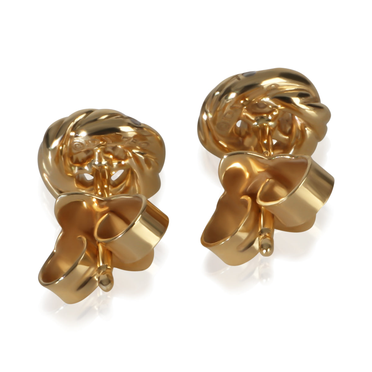 David Yurman Yellow Gold Diamond Petite Infinity Stud Earrings pv