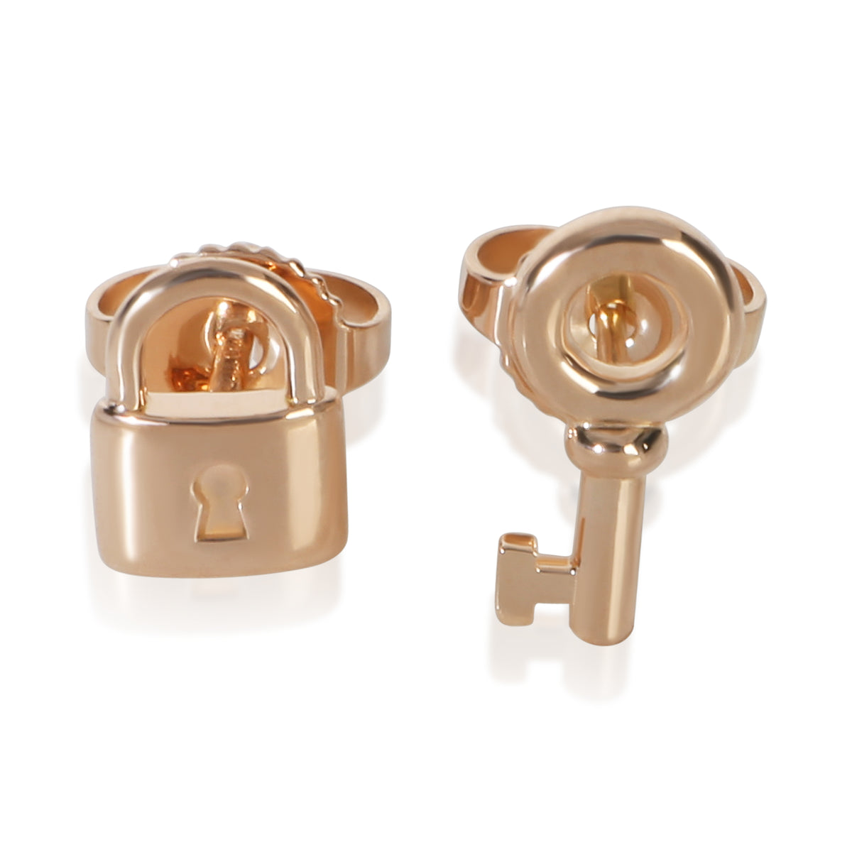 Tiffany & Co. Rose Gold  Mini Lock & Key Stud Earrings sv