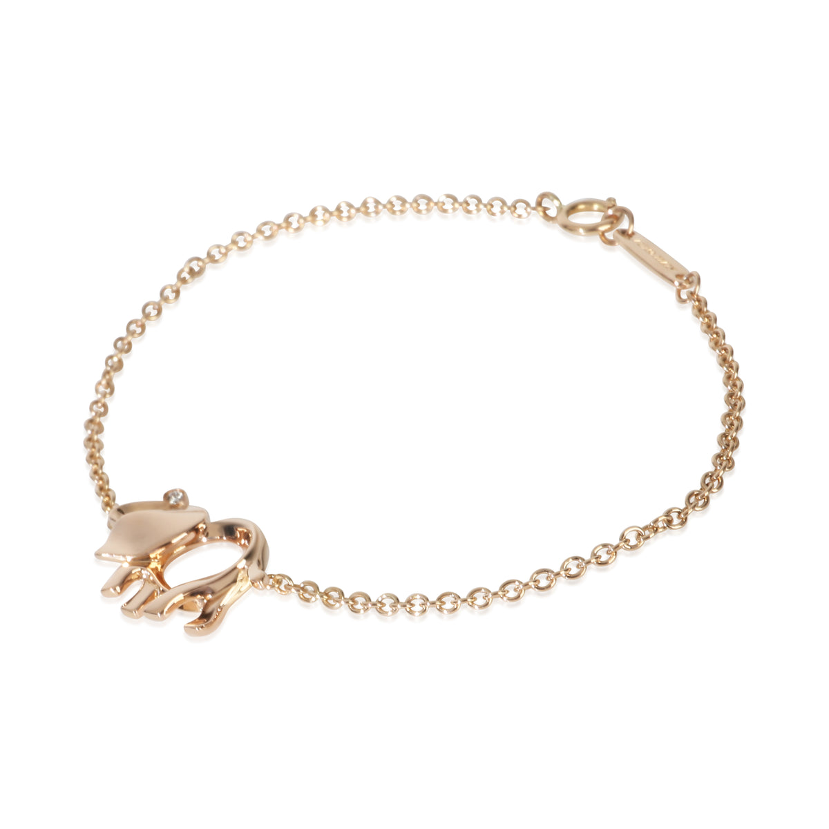 Tiffany & Co. Rose Gold Diamond Save The Wild Elephant Bracelet sv