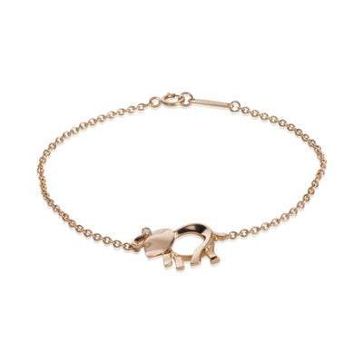 Tiffany & Co. Rose Gold Diamond Save The Wild Elephant Bracelet fv
