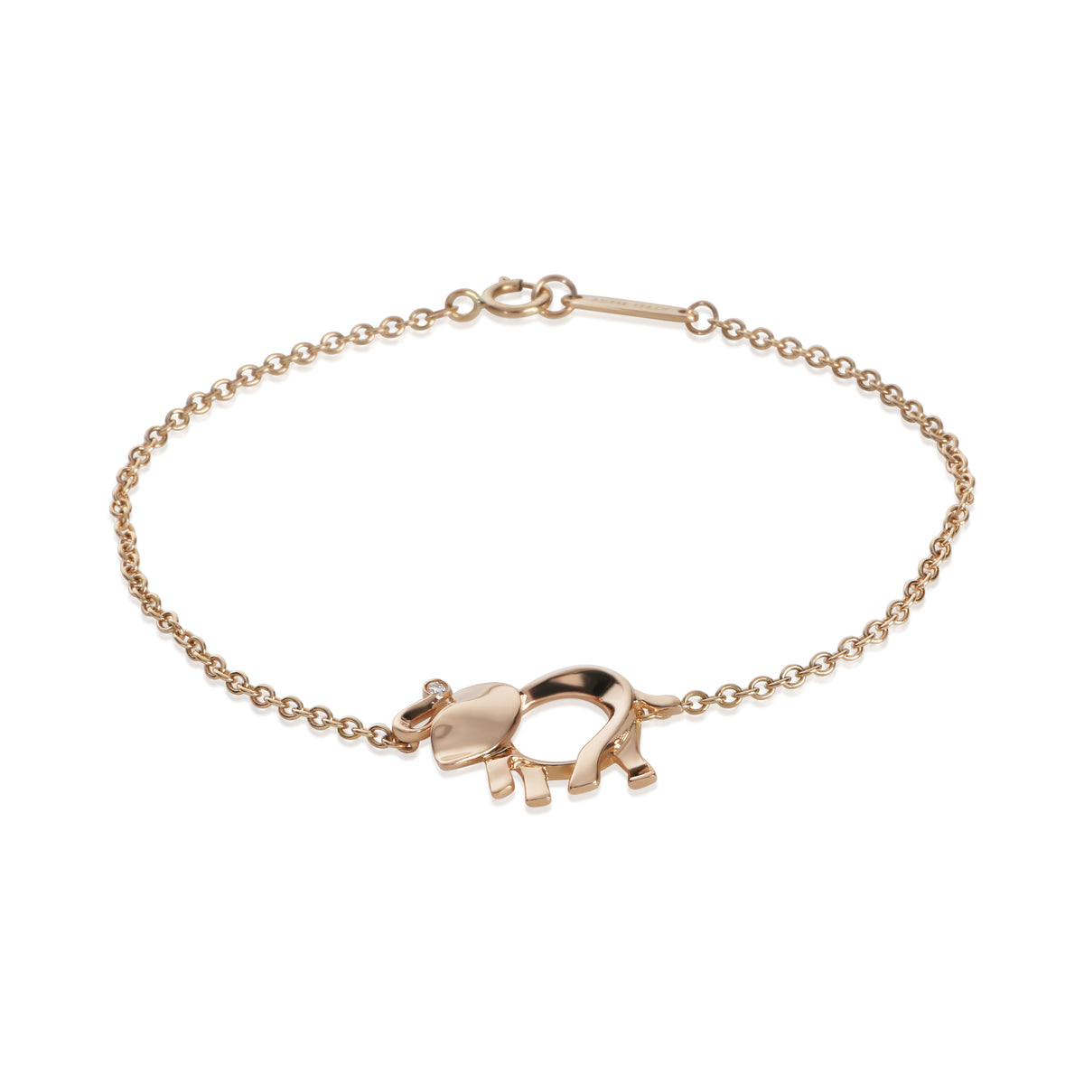 Tiffany & Co. Rose Gold Diamond Save The Wild Elephant Bracelet fv