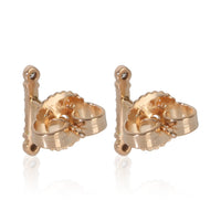 Tiffany & Co. Rose Gold Diamond Fluer De Lis Key Bar Earrings pv