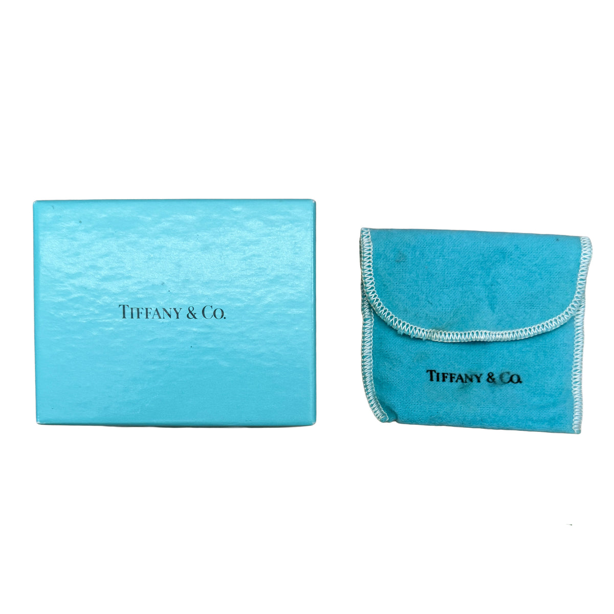 Tiffany & Co. Sterling Silver Onyx Vintage Onyx Drop Earrings box