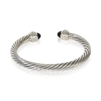 David Yurman Sterling Silver Onyx and Diamond Cable Classic Bracelet pv