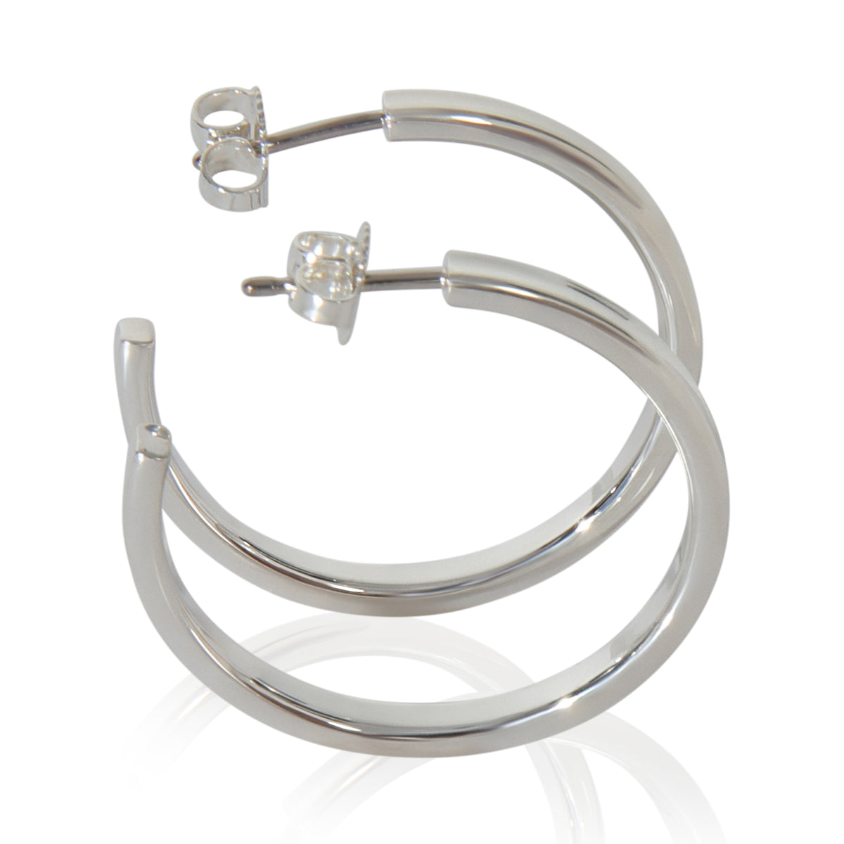 Tiffany & Co. Sterling Silver  1837 Medium Hoop Earrings
