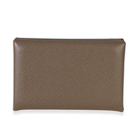 Hermès Etoupe Epsom Calvi Card Holder fv