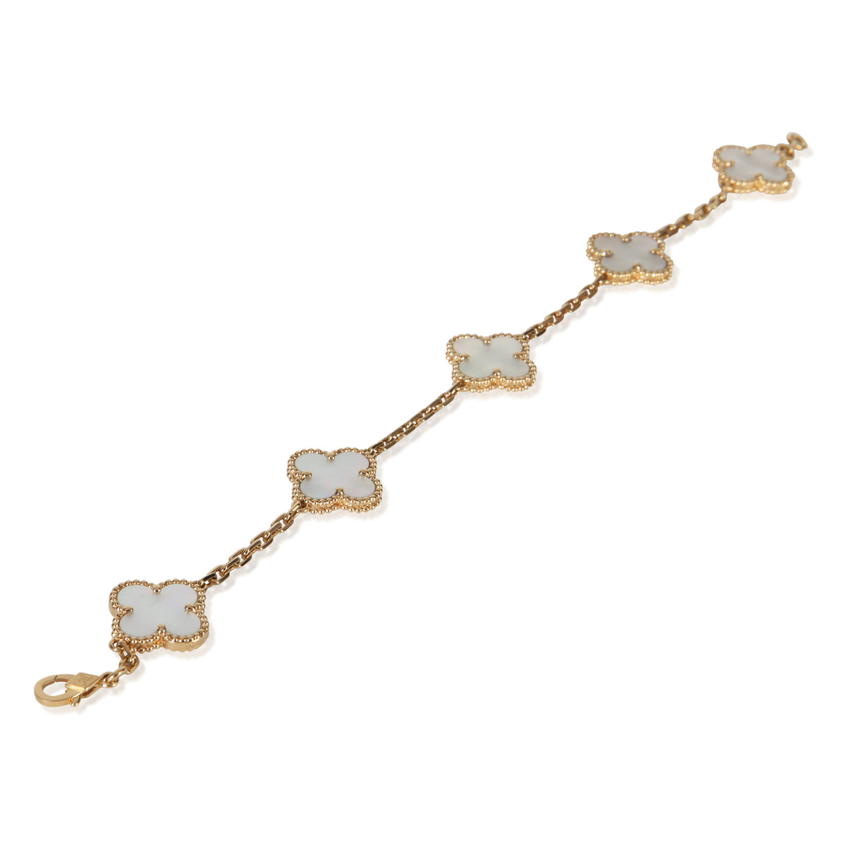 Van Cleef & Arpels Yellow Gold Mother Of Pearl Vintage Alhambra Bracelet bv
