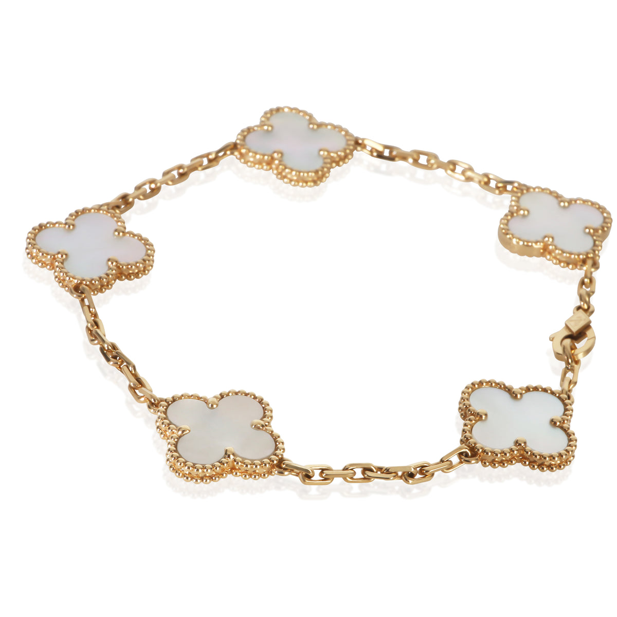 Van Cleef & Arpels Yellow Gold Mother Of Pearl Vintage Alhambra Bracelet sv