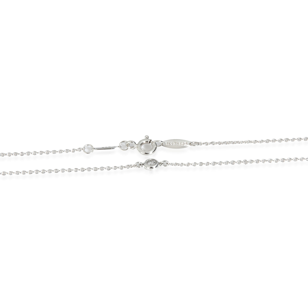 Tiffany & Co. Sterling Silver Diamond Elsa Peretti Diamond By The Yard Necklace