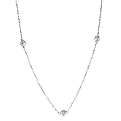 Tiffany & Co. Sterling Silver Diamond Elsa Peretti Diamond By The Yard Necklace