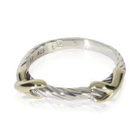 David Yurman Yellow Gold & Sterling Silver  Cable X Ring fv