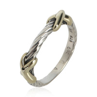 David Yurman Yellow Gold & Sterling Silver  Cable X Ring pv