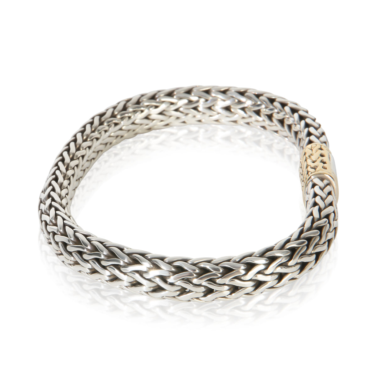 John Hardy Yellow Gold & Sterling Silver  7.5mm Icon Bracelet sv