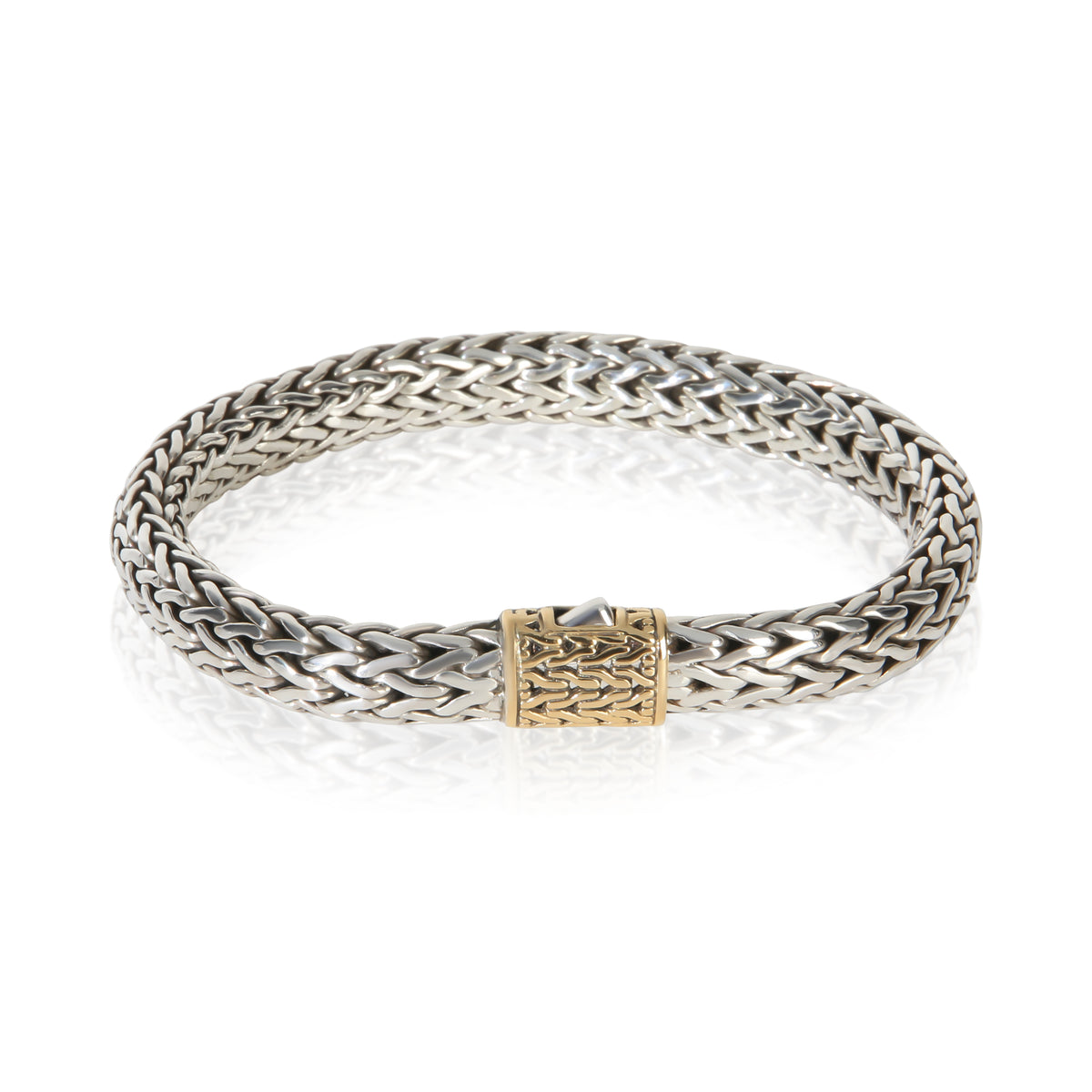 John Hardy Yellow Gold & Sterling Silver  7.5mm Icon Bracelet pv