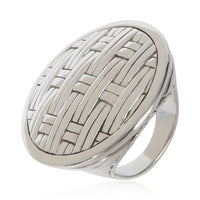 John Hardy Sterling Silver  Basket Weave Ring bv
