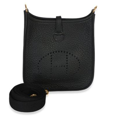 Hermès Black Clemence Mini Evelyne 16 TPM GHW Handbag id