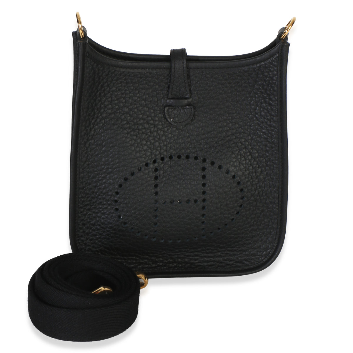 Hermès Black Clemence Mini Evelyne 16 TPM GHW Handbag id