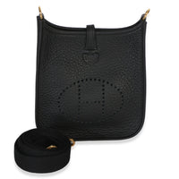 Hermès Black Clemence Mini Evelyne 16 TPM GHW Handbag id