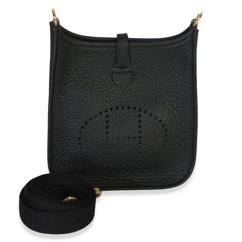 Hermès Black Clemence Mini Evelyne 16 TPM GHW Handbag id