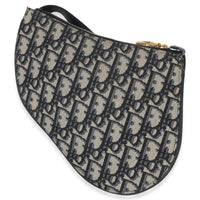 Christian Dior Navy Oblique Canvas Triple Saddle Pouch Handbag 4