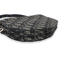 Christian Dior Navy Oblique Canvas Triple Saddle Pouch Handbag 7