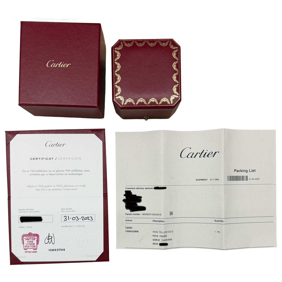 Cartier Yellow Gold  Small Model Juste Un Clou Ring box