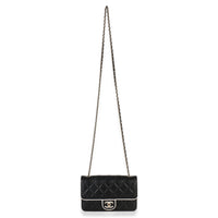 Chanel 26P Black White Quilted Lambskin Resin CC Flap Wallet On Chain Handbag 8